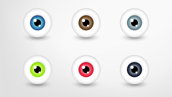 Vector eyes collection, colored eye set