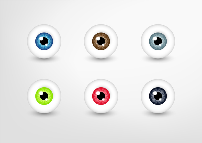 Vector eyes collection, colored eye set