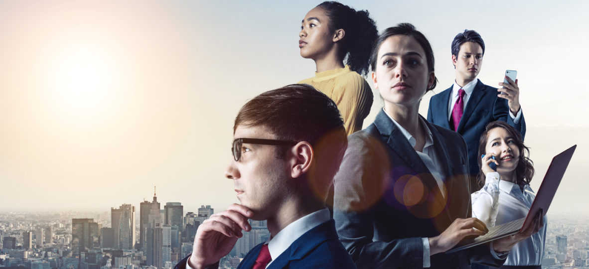 Global business concept. Group of various ethnic businessperson. Diversity.