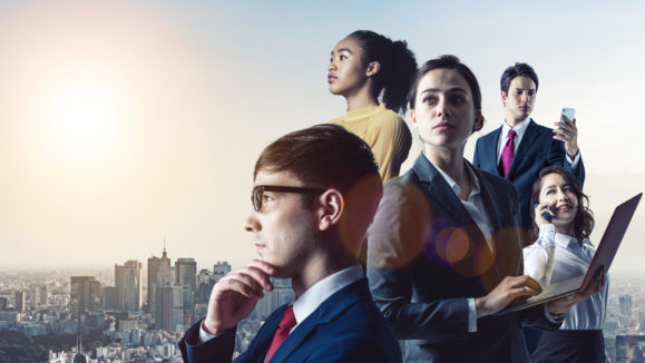 Global business concept. Group of various ethnic businessperson. Diversity.