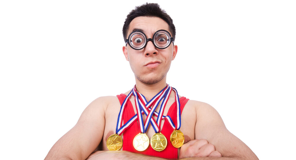 Funny,Wrestler,With,Winners,Gold,Medal