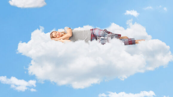 Tranquil,Scene,Of,A,Young,Woman,Dreaming,And,Sleeping,On