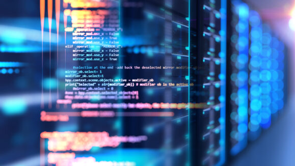 Server,Room,3d,Illustration,With,Node,Base,Programming,Data,Design